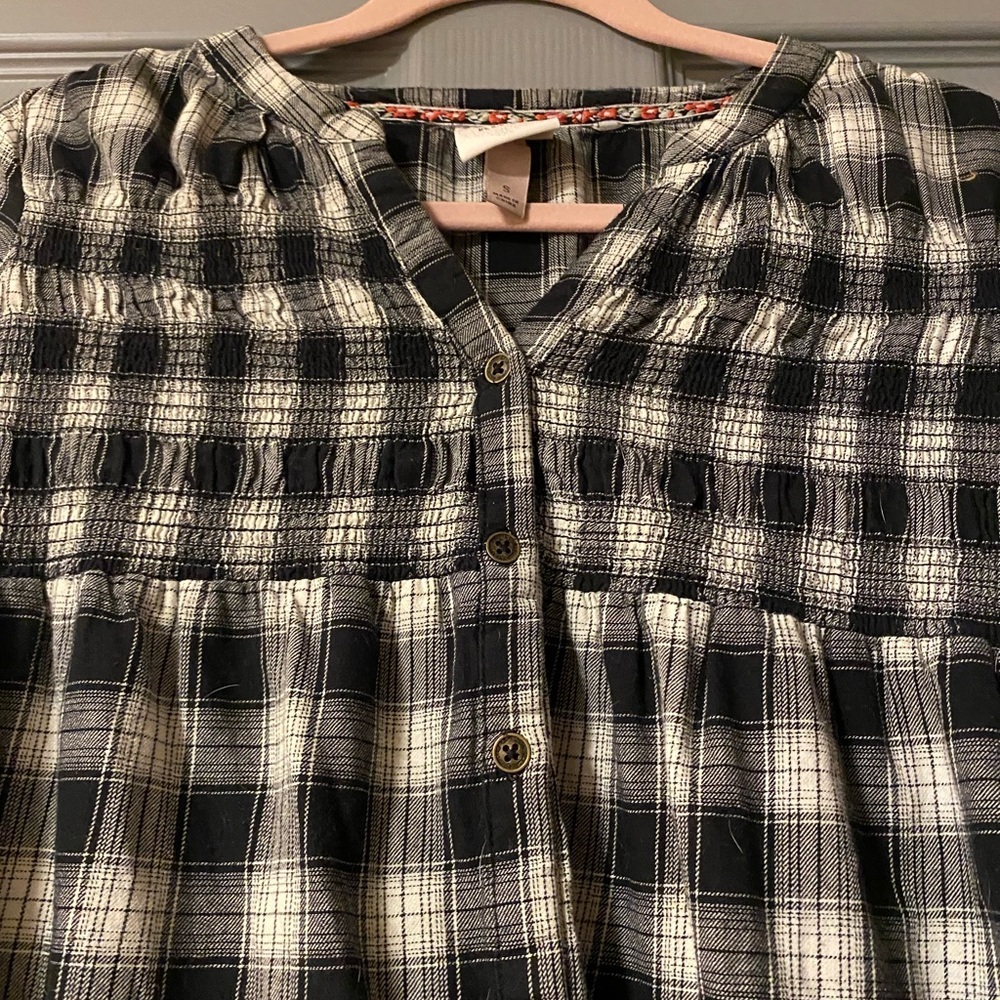 Knox Rose Black and White Checkered Tubic dress western casual country concert - Picture 3 of 4